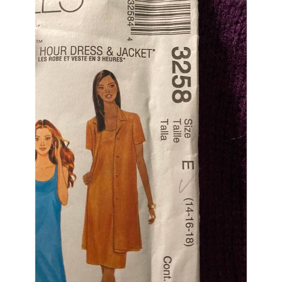 McCalls Sewing pattern3258 dress jacket sz 14 16 18 - Picture 2 of 6